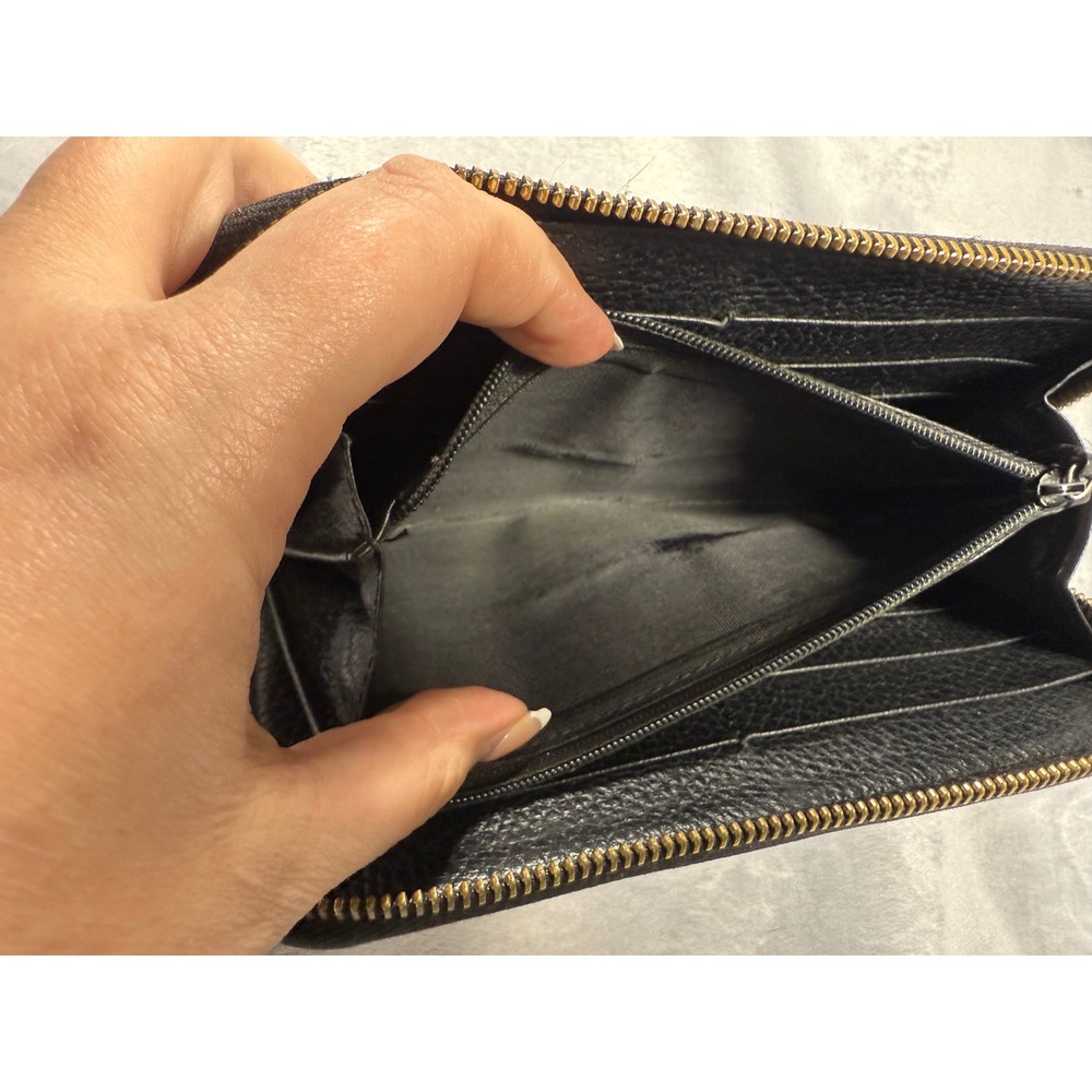 Gucci‎ Black Leather Interlocking G Zip Wallet - Picture 9 of 16